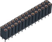 2.54mm weibliche Runde Pin-Titel-Verbindungsstück-Doppelt-Reihe rechtwinkliges PPS-Schwarzes
