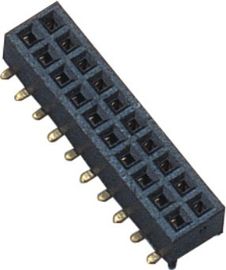 Doppel-Pin 2*10 weibliches Schwarzes des Pin-Titel-Verbindungsstück-1.27mm 180° SMT PA9T