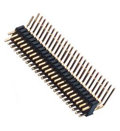 Doppelreihe 90° reihe Pin-Titel-1.27*2.54 rechtwinkliges Doppelbad 50 Schwarzes ROHS Pin-Titels PA9T
