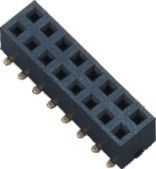 Doppelweibliches Titel-Verbindungsstück PA9T der reihen-180° SMT unterstützen 2 * 8 Neigung der Stift2,54