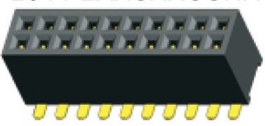 Doppel-Pin 2*10 weibliches Schwarzes des Pin-Titel-Verbindungsstück-1.27mm 180° SMT PA9T