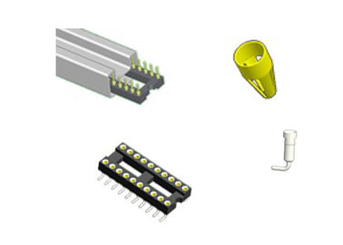 Pin 14 Sockel L=7.43mm 2,54-Millimeter-weiblicher Titel-Bronzegoldblitz-/Sn Michined IC