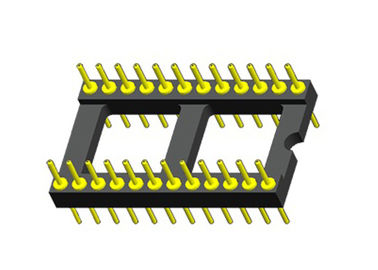 2.54mm IC Sockel-Verbindungsstück 20P ringsum Pin Header PWB-Platte H=3.0 Schwarzes ROHS